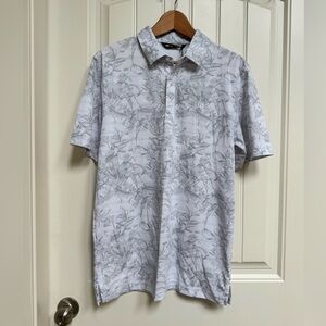 NWT Travis Mathew Stay On Target White Grey Floral Performance Golf Shirt. M